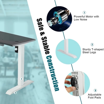 Costway 48'' Electric Sit To Stand Desk Adjustable Standing Workstation W/Control - Image 7