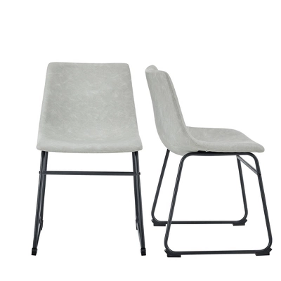 Set Of 2 Laslo Modern Upholstered Faux Leather Dining Chairs - Saracina Home - Image 11