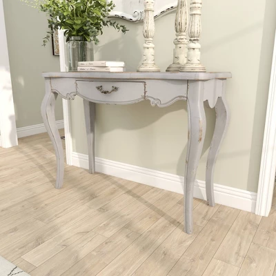 Farmhouse Vintage Console Table White - Olivia & May - Image 11