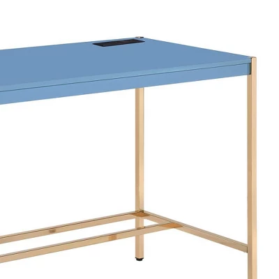 42" Midriaks Writing Desk Navy Blue/Gold Finish - Acme Furniture - Image 5