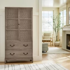 Brandeis Woven Cabinet Brown - Threshold™ Designed With Studio McGee