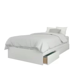 Malaga Storage Bed With Headboard White - Nexera