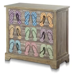 Key West Three Drawer Chest Flipflop Design Gray - StyleCraft