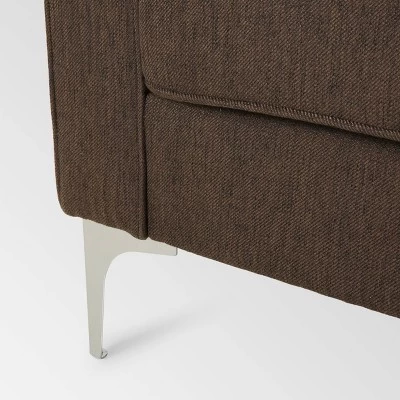 Portwall Contemporary Tufted Sofa Brown - Christopher Knight Home - Image 5