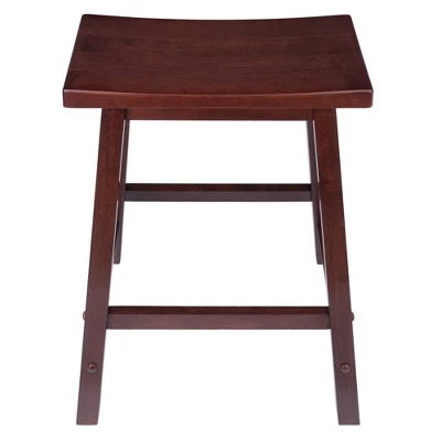 Saddle Seat 24" Counter Height Barstool Hardwood/Walnut - Winsome - Image 3
