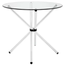 Baton Round Dining Table Clear - Modway