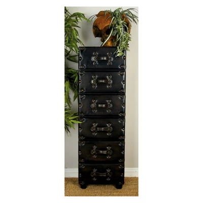 Wood 6 Drawer Chest Dark Java - Olivia & May - Image 3