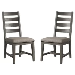 Set Of 2 Foundry Ladderback Side Chair Brushed Pewter - Intercon