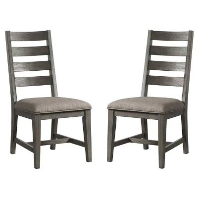 Set Of 2 Foundry Ladderback Side Chair Brushed Pewter - Intercon