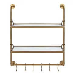 26" X 31" Marit Metal Wall Shelf Gold - Kate & Laurel All Things Decor