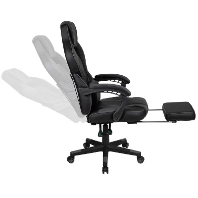 Flash Furniture Gaming Desk With Cup Holder/Headphone Hook/Monitor Stand & Reclining Back/Arms Gaming Chair With Footrest - Image 7