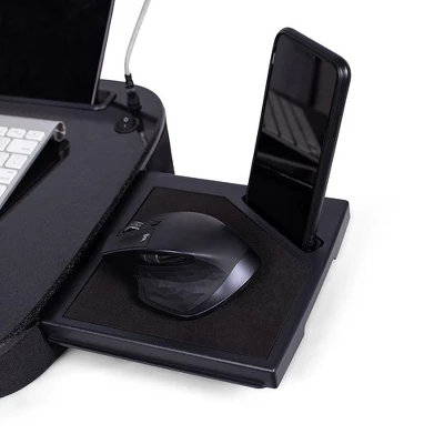 Sofia + Sam Multi Tasking Memory Foam Lap Desk With USB Light And Mouse Pad - Black - Image 7