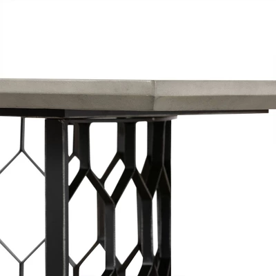 Rectangular Solange Concrete/Metal Dining Table Gray - Armen Living - Image 5