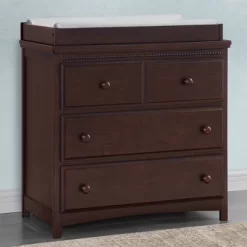 Delta Children Emerson 3 Drawer Dresser With Changing Top And Interlocking Drawers