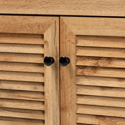 Coolidge Wood 1 Drawer Storage Cabinet Oak Brown - Baxton Studio - Image 4