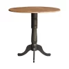 42" Nathaniel Round Dual Drop Leaf Bar Height Dining Table Hickory/Washed Coal - International Concepts