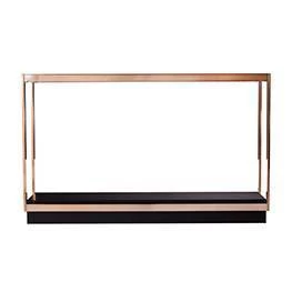 Lexing Glass Top Console Table Champagne - Aiden Lane