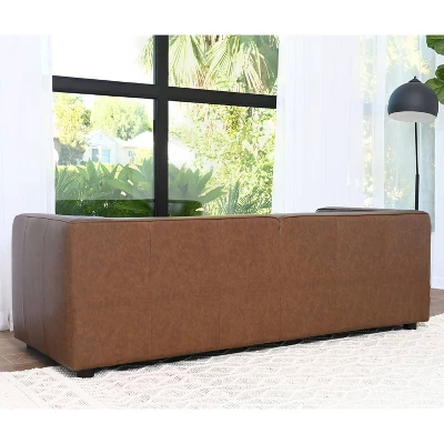 Alexander Top Grain Leather Sofa Brown - Abbyson Living - Image 3