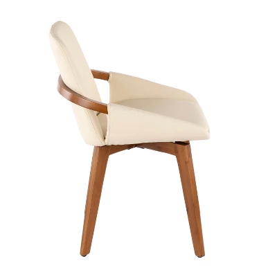 Cosmo Mid-Century Modern Chair Cream/Walnut - LumiSource - Image 2
