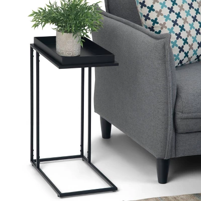 18" Morton Tray Top C Side Table Black - WyndenHall