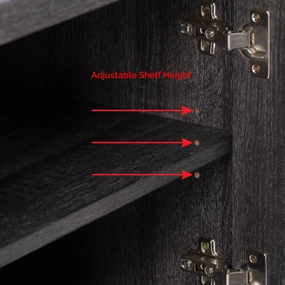 Hollywood Cabinet With Doors TV Stand For TVs Up To 80" Dark Gray - CorLiving - Image 7