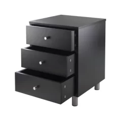 Daniel Nightstand With 3 Drawers Black - Winsome