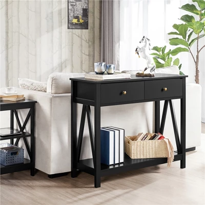 Yaheetech Entryway Table 2 Drawers Wooden Console Table - Image 3