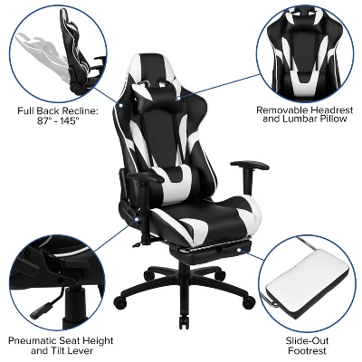 Flash Furniture Gaming Desk And Footrest Reclining Gaming Chair Set With Cup Holder, Headphone Hook, And Monitor/Smartphone Stand - Image 3