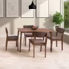 5pc Branson Wood Dining Set Walnut Stain - CorLiving