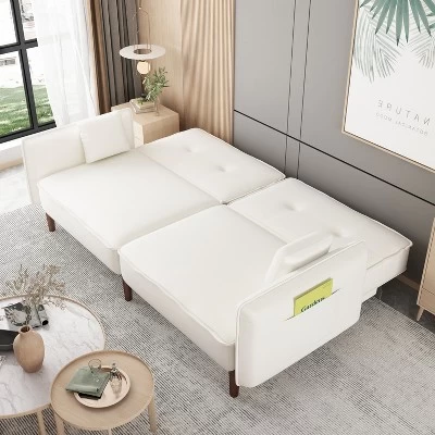 Convertible Futon Sofa Bed With Wooden Legs - ModernLuxe