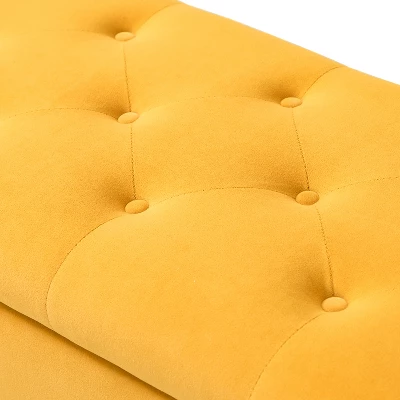 Hippolytus Storage Bench With Nailhead Trim And Button-tufted For Bedroom | ARTFUL LIVING DESIGN - Image 7