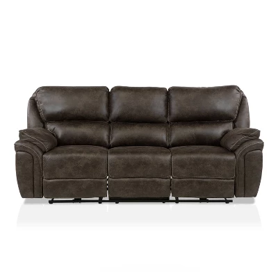 Nisbet Power Reclining Leather Sofa With USB Charger Mocha - HOMES: Inside + Out - Image 2