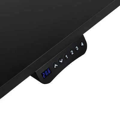 Flash Furniture 48" Wide Black Electric Height Adjustable Standing Desk With Designer Armless White Ribbed Swivel Task Office Chair - Image 11