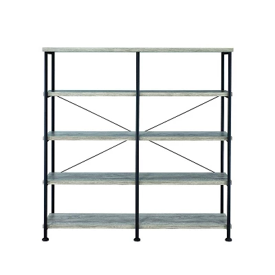 63" Industrial 4 Tier Bookshelf With Particleboard And Metal Frame - Benzara - Image 9