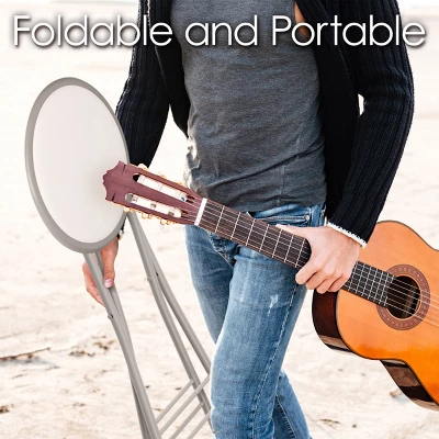 Hastings Home 24-Inch Heavy-Duty Folding Round Stool With 300-lb Weight Capacity, Red - Image 6