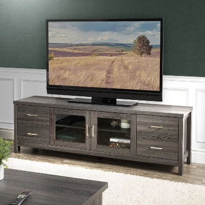 Hollywood Cabinet With Doors TV Stand For TVs Up To 80" Dark Gray - CorLiving - Image 9