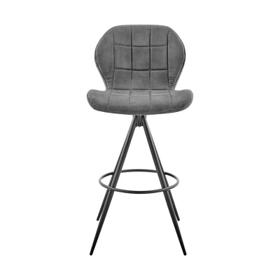 26" Catalina Counter Stool With Fabric Finish Black/Charcoal - Armen Living - Image 6