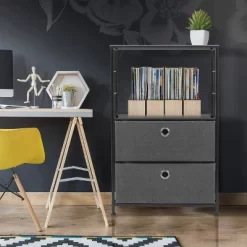 Sorbus Drawer Nightstand Shelf For Bedroom Home And Office Black