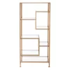 68" Jamel Metal Glass Asymmetrical Etagere Bookcase Gold - Aiden Lane