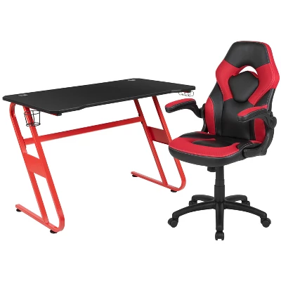 Flash Furniture Gaming Desk And Racing Chair Set With Cup Holder And Headphone Hook - Image 14