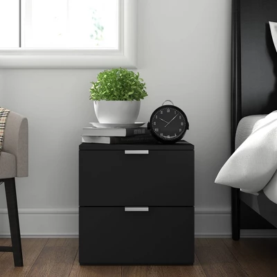 Delmar Wood 2 Drawer Nightstand Matte Black - Hillsdale Furniture