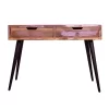 43" 2 Drawer Reclaimed Wood Console Table With Angled Legs And Pastel Accent Brown/Black - The Urban Port
