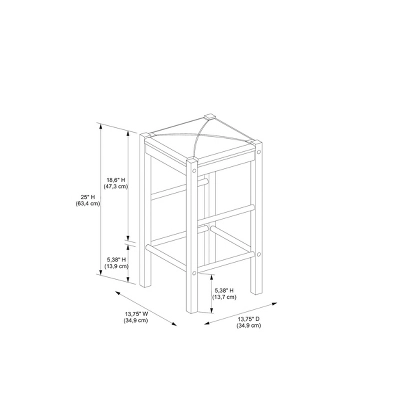 3pc Lancer Tavern Counter Height Table Dining Set - Linon - Image 17