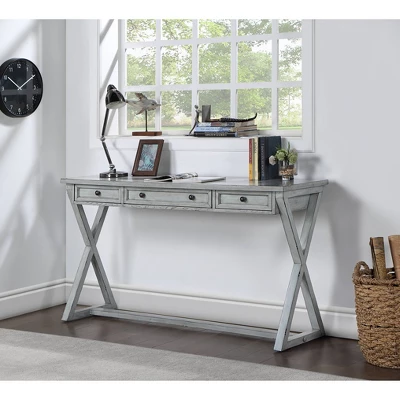 Neats 3 Drawer Console Table Light Gray - Treasure Trove Accents - Image 5