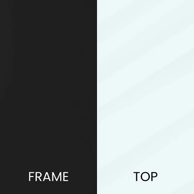 Flash Furniture Greenwich Collection End Table - Modern Clear Glass Accent Table With Crisscross Matte Black Frame - Image 9