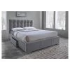 Sarter Contemporary Grid-Tufted Fabric Upholstered Storage Bed With 2-drawer - Gray (King) - Baxton Studio