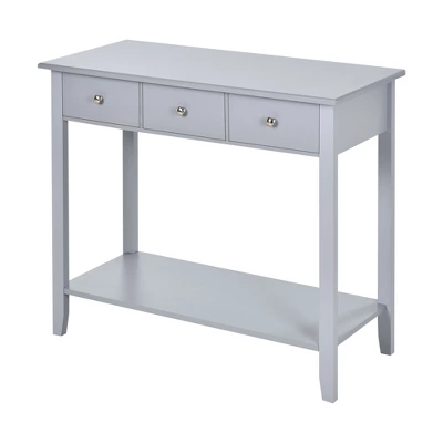HOMCOM Console Table Industrial Desk With Drawer Bottom Shelf & Large Tabletop For Entryway Or Living Room - Image 5