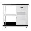 Denrard Rolling Kitchen Island With Storage White/Black - Aiden Lane