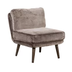 Sophie Armless Slipper Chair Mink Brown Faux Fur - Adore Decor