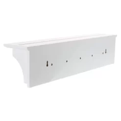 Foster Wall Shelf With Pegs - White